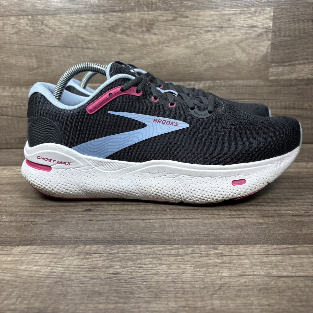 Brooks Ghost Max Black Blue Womens US Size 11 Wide 1203951D082 Running Shoes